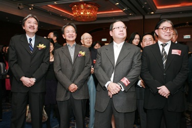 Mr John C Tsang, Financial Secretary, Mr. Jack So, FDC Chairman, Mr. Peter Lam, Convenor of FDC Mainland Market Committee, and the Hon. Timothy Fok, legislator for the constituency of Sports, Performing Arts, Culture and Publication, enjoyed watching the short film for promotion of Hong Kong films.