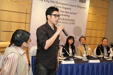 HK film directors promoted HK films and the “Hong Kong Film New Action” initiative to the media in Singapore