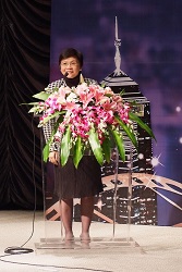Mrs. Rita Lau, Secretary for Commerce and Economic Development, gives a speech at the Opening Ceremony
