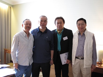 Mr. Suen Kwok-lam, Mr. Felix Fong and Mr. Crucindo Hung, members of FDC, with Producer Titus Ho  (right to left)