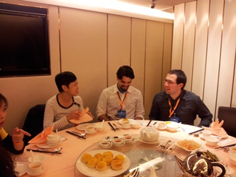 Hong Kong New Action Producer Flora Goh (left) exchanges views with overseas filmmakers