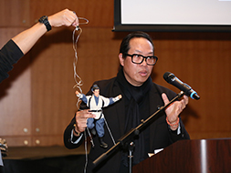 Demonstration of wire flying with a figure by Mr Jason Ng.